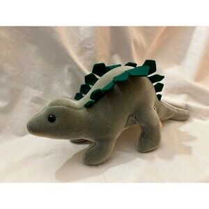RARE Vintage Sanrio Dinosaur Grey Green Made in Japan Plush Stuffed Animal